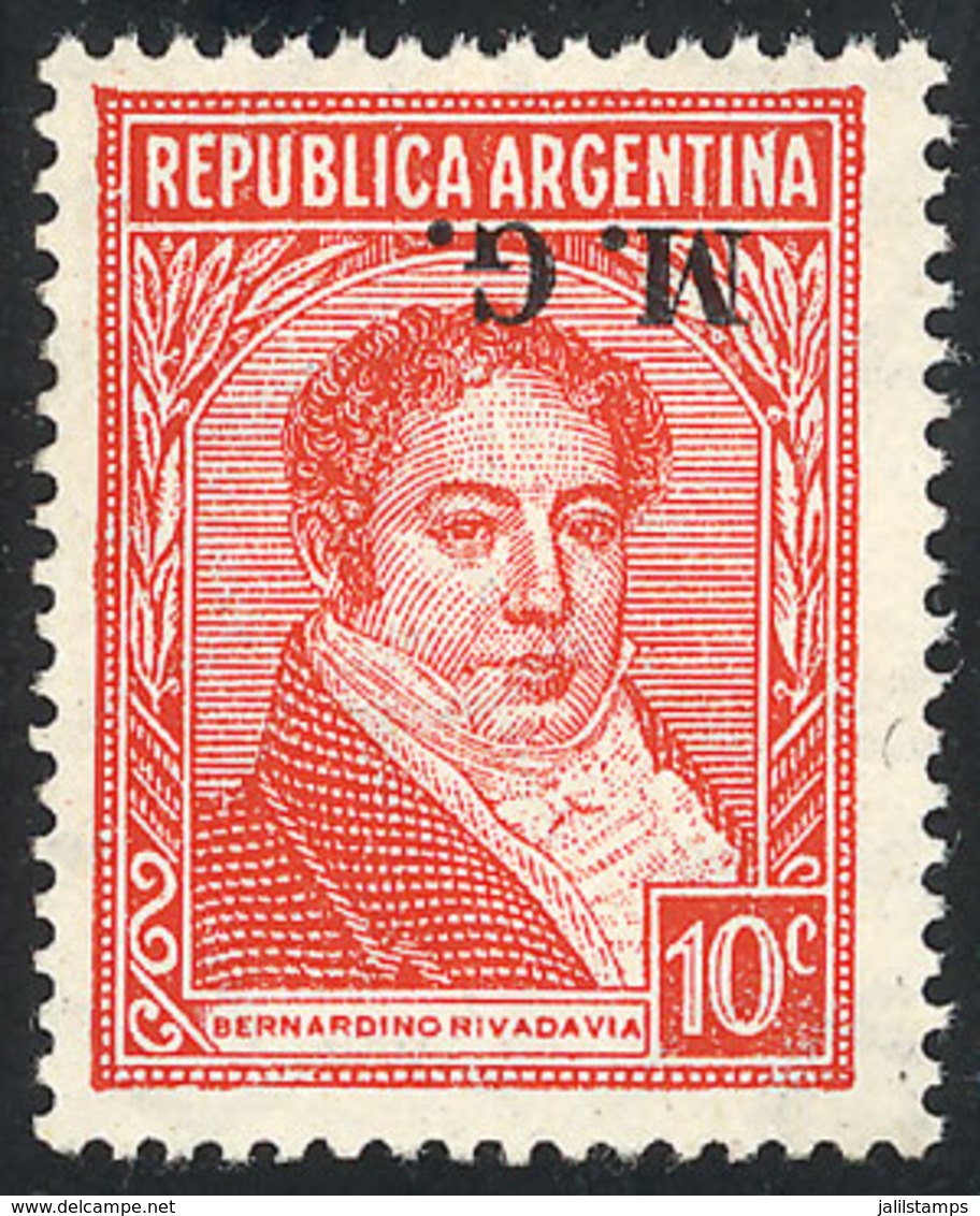 253 ARGENTINA: GJ.216a, Inverted Watermark, Mint With Tiny Hinge Mark, Excellent Quality, Rare, Signed By Victor Kneitsc - Service
