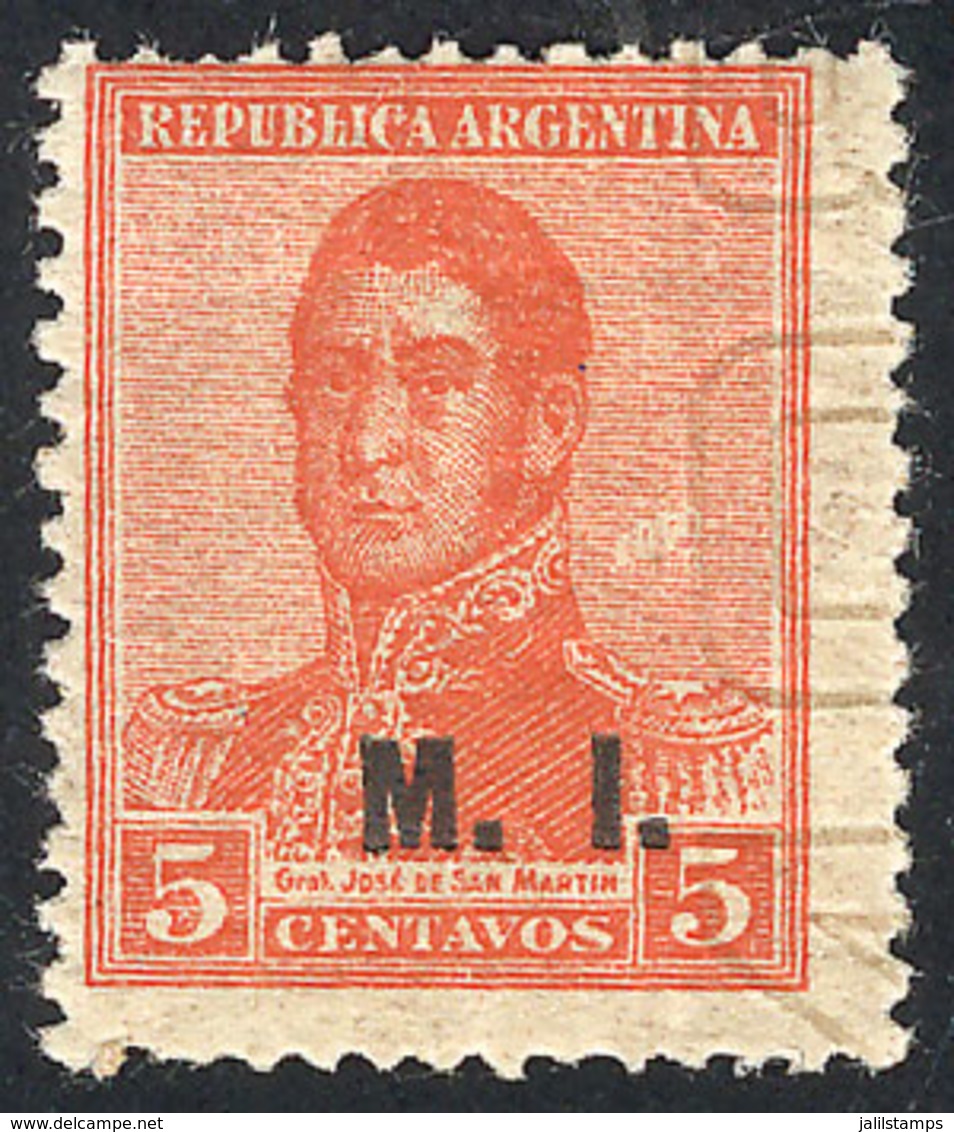 259 ARGENTINA: GJ.299, With SERRA BOND Watermark And Perf 13½x12½, Mint Lightly Hinged, Very Fine Quality, Rare! - Service