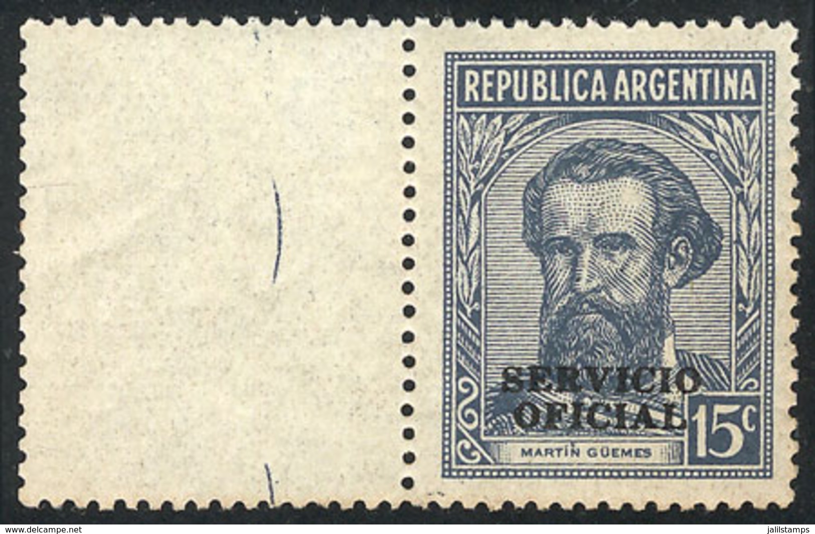 285 ARGENTINA: GJ.684CZ, With Label At Left, Rare! - Dienstzegels