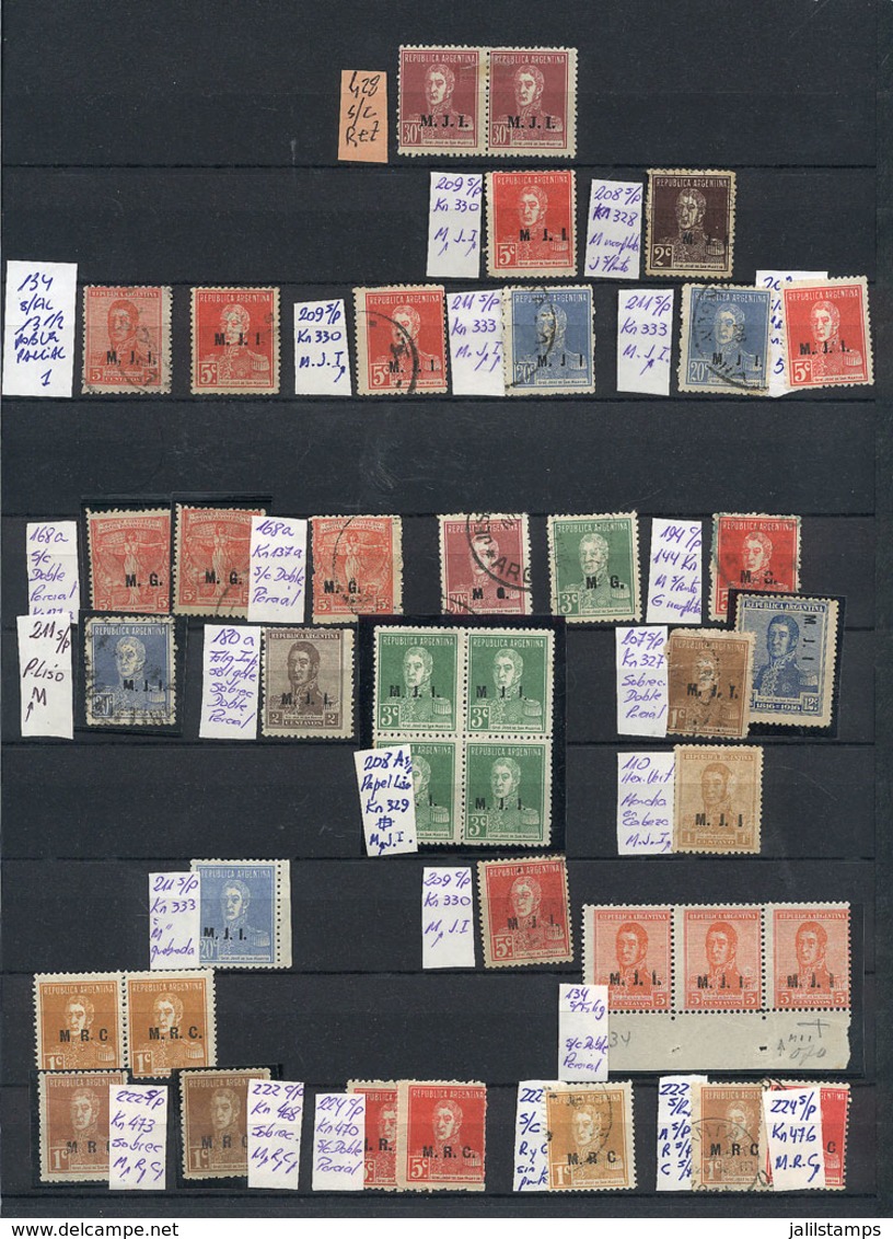 299 ARGENTINA: Stock Of Good Stamps, Blocks Of 4, Varieties And More In Large Stockbook, Some Are Used But Most Are Mint - Service