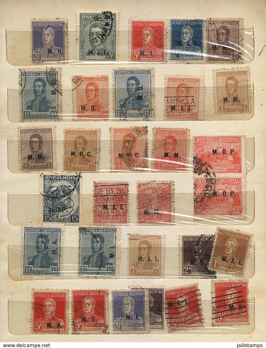 302 ARGENTINA: Large Stockbook With MANY HUNDREDS Of Used Or Mint Stamps, Most Of Fine Quality. Good Opportunity At Low  - Service