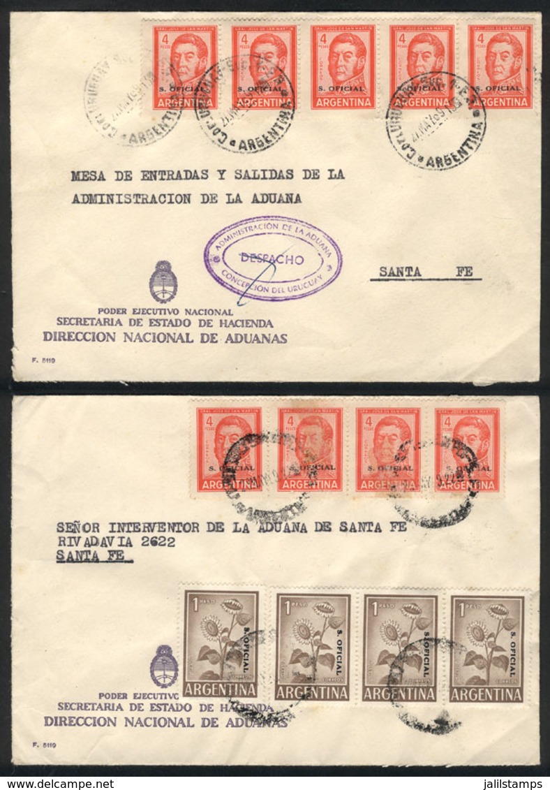 305 ARGENTINA: 2 Covers Used In 1969 With Very Nice Postages, VF Quality! - Officials