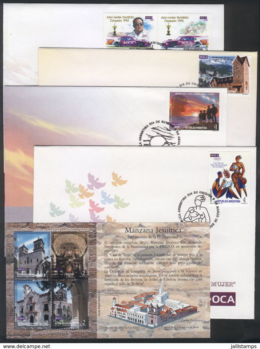 311 ARGENTINA: OCA: Lot Of FDC Covers Of Stamps Issued Circa Between 2002 And 2005, Including A Souvenir Sheet With Firs - Other & Unclassified