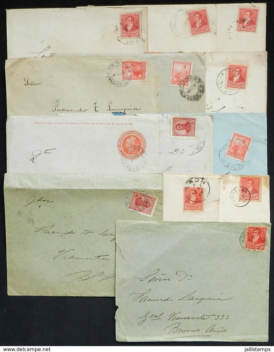 341 ARGENTINA: 13 Covers Used Between 1894 And 1908, With Nice Postages And/or Interesting Cancels, For Example Travelin - Autres & Non Classés