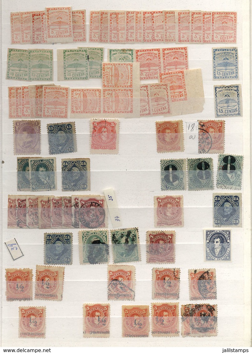 401 ARGENTINA: Stock Of Old Stamps In Large Stockbook, Including Many Good Values And Scarce Sets, Used Or Mint (even Ma - Collections, Lots & Series