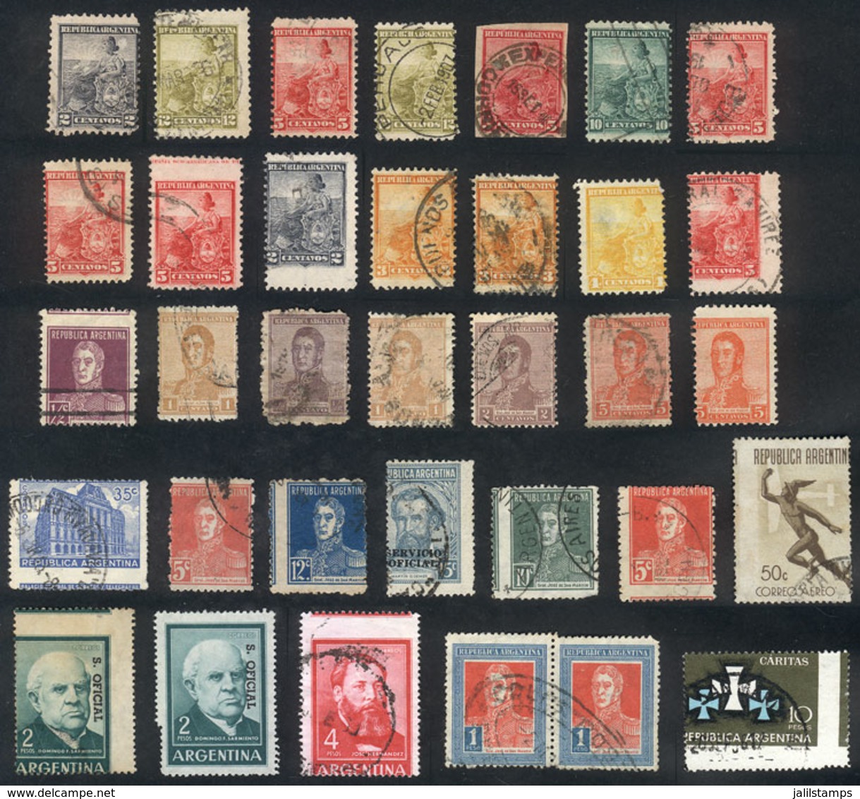 404 ARGENTINA: PERFORATION VARIETIES: Attractive Group Of 33 Used Stamps With Varied Varieties, For Example Smaller Or L - Collections, Lots & Séries