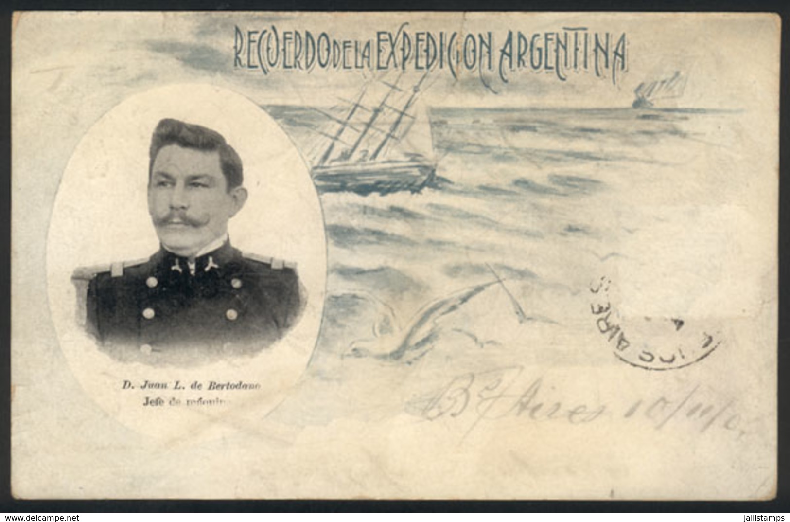 413 ARGENTINA: Juan L. De Bertodano, Chief Engineer Of The Corvette ARA Uruguay In The 1903 Antarctic Expedition That Re - Argentina