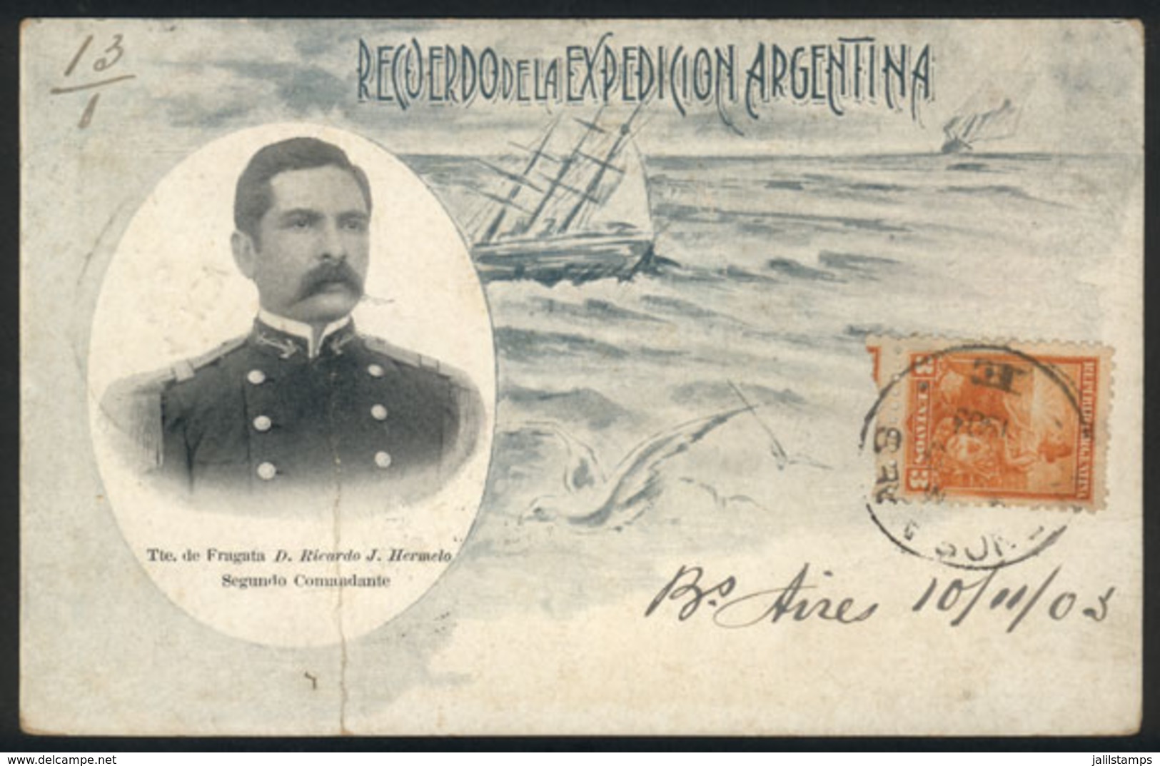 414 ARGENTINA: Lieutenant Commander Ricardo J. Hermelo, Second In Command Of The Corvette ARA Uruguay In The 1903 Antarc - Argentina