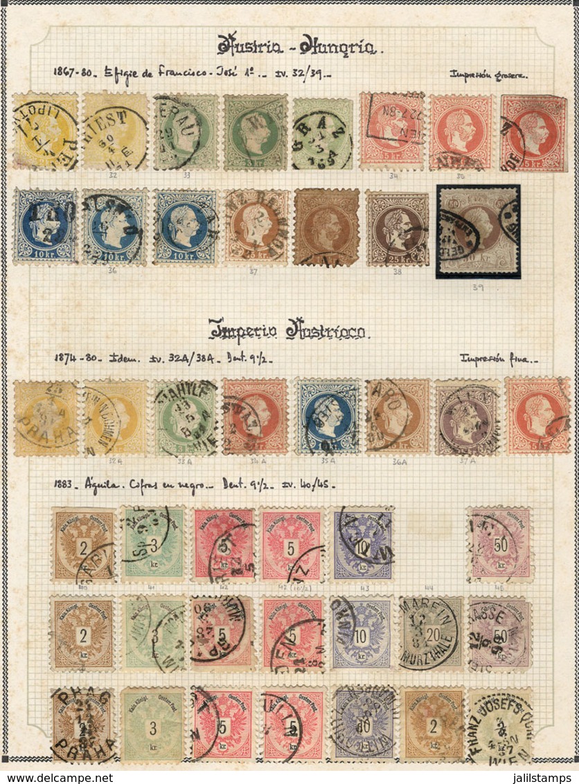 434 AUSTRIA: Collection Of Used Or Mint Stamps (without Gum, With Gum And Hinge Marks, Or MNH) In Album, From Very Old T - Other & Unclassified