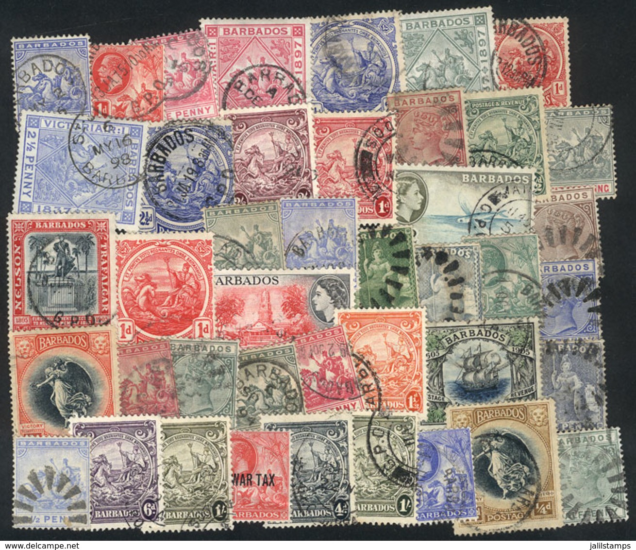 437 BARBADOS: Lot Of Varied Stamps, It May Include High Values Or Good Cancels (completely Unchecked), A Few With Minor  - Barbados (1966-...)