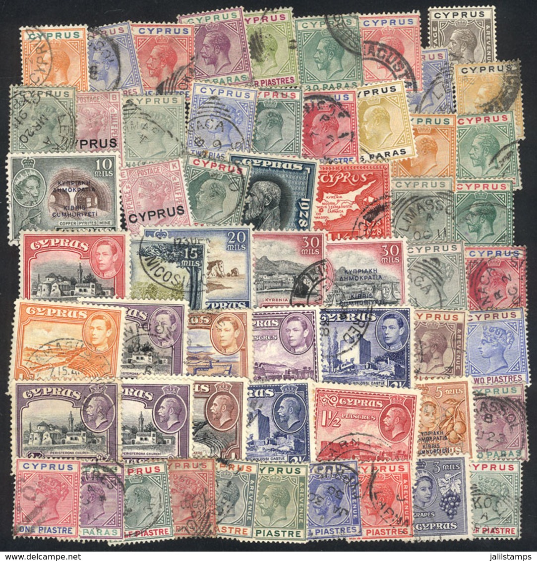 513 CYPRUS: Lot Of Varied Stamps, It May Include High Values Or Good Cancels (completely Unchecked), A Few With Minor Fa - Otros & Sin Clasificación