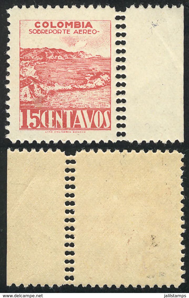 517 COLOMBIA: Yvert 143 With VARIETY: Double Perforation In The Right Margin, Excellent! - Colombie