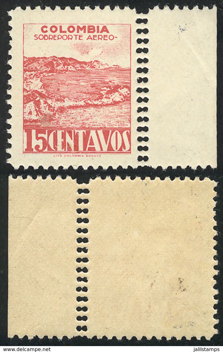 517 COLOMBIA: Yvert 143 With VARIETY: Double Perforation In The Right Margin, Excellent! - Colombia