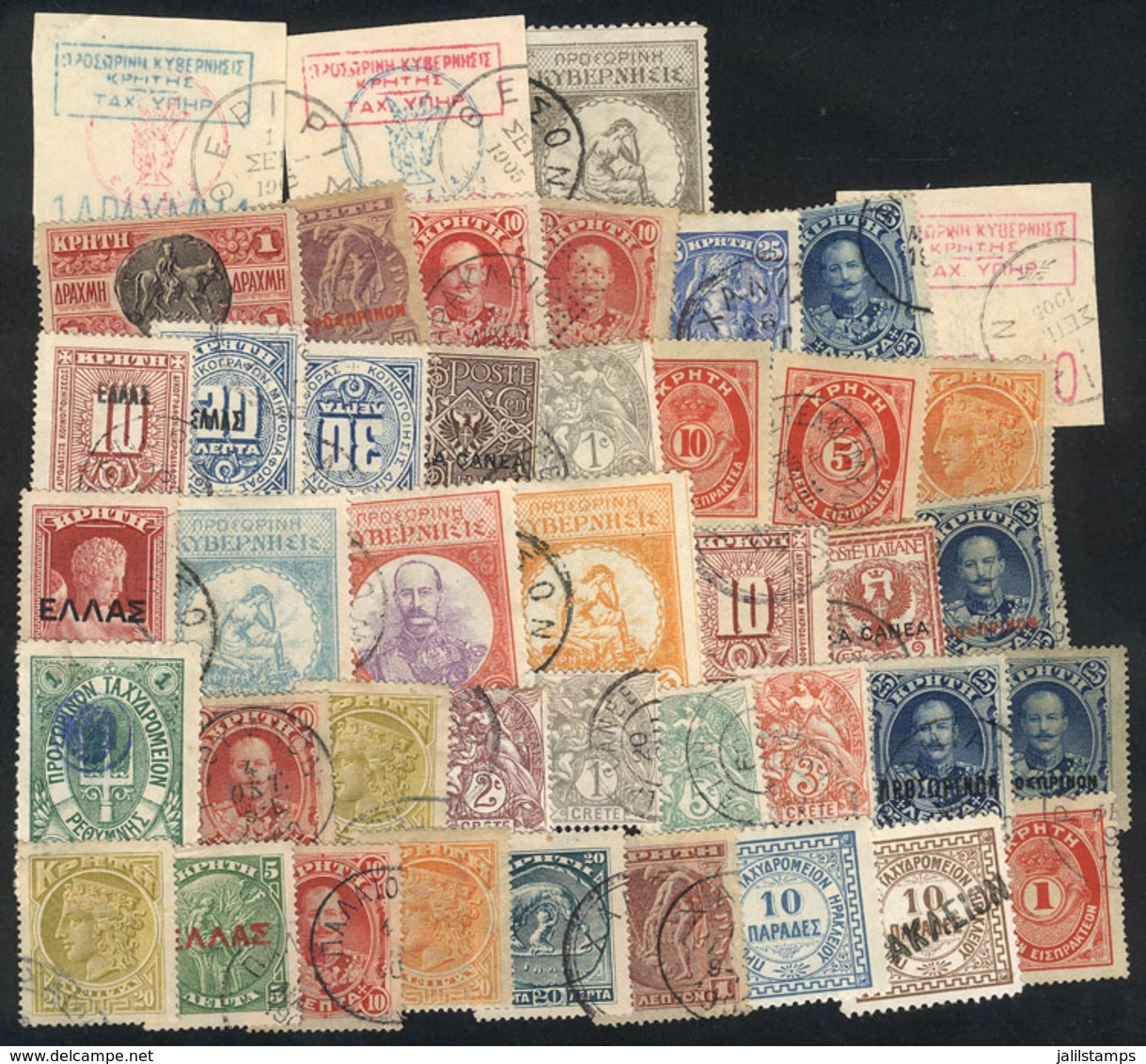 532 CRETE: Lot Of Varied Stamps, It May Include High Values Or Good Cancels (completely Unchecked), A Few With Minor Fau - Crète