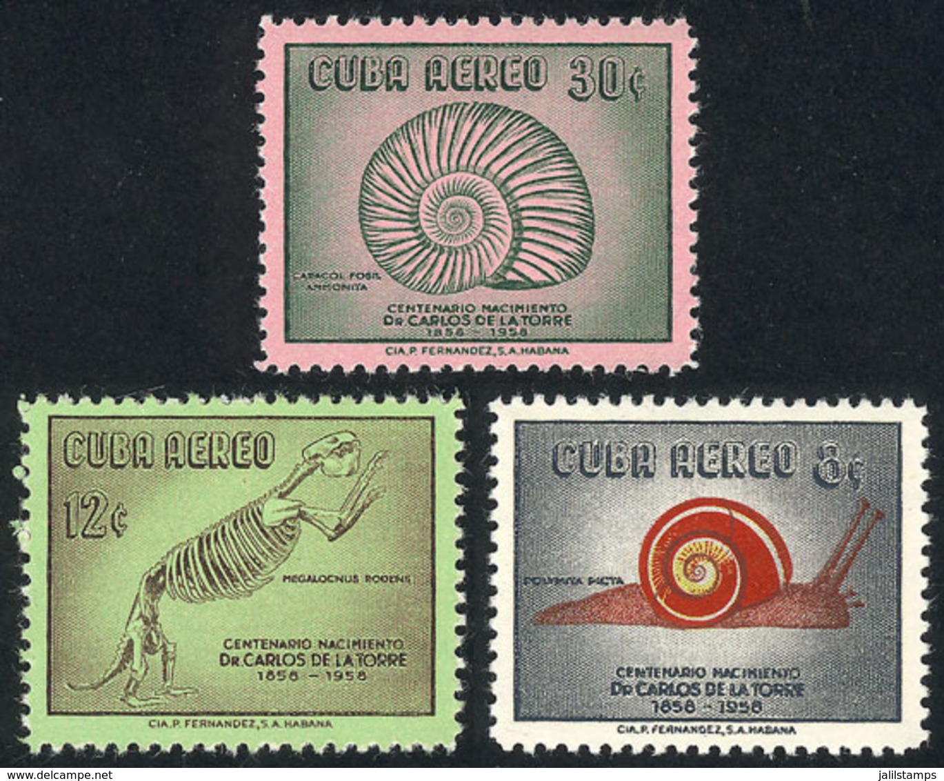 535 CUBA: Sc.C182/4, 1958 Animals, Cmpl. Set Of 3 Values, Mint Lightly Hinged, VF Quality, Catalog Value US$30. - Andere & Zonder Classificatie