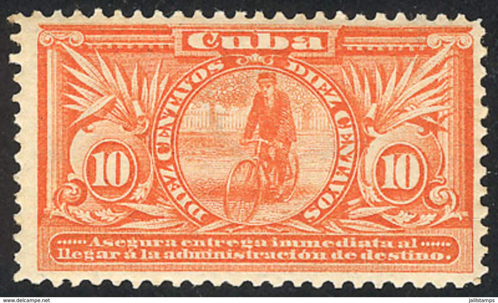 537 CUBA: Sc.E2, 1899 10c. Orange (bicycle Messenger, Inscribed 'immediata'), Mint Lightly Hinged, VF Quality, Catalog V - Other & Unclassified