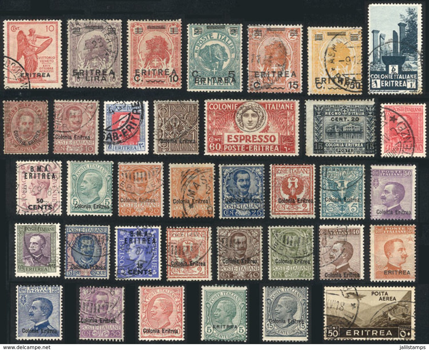 545 ERITREA: Interesting Lot Of Used Or Mint Stamps, Very Fine General Quality. I Estimate A Scott Catalog Value Of Over - Eritrea