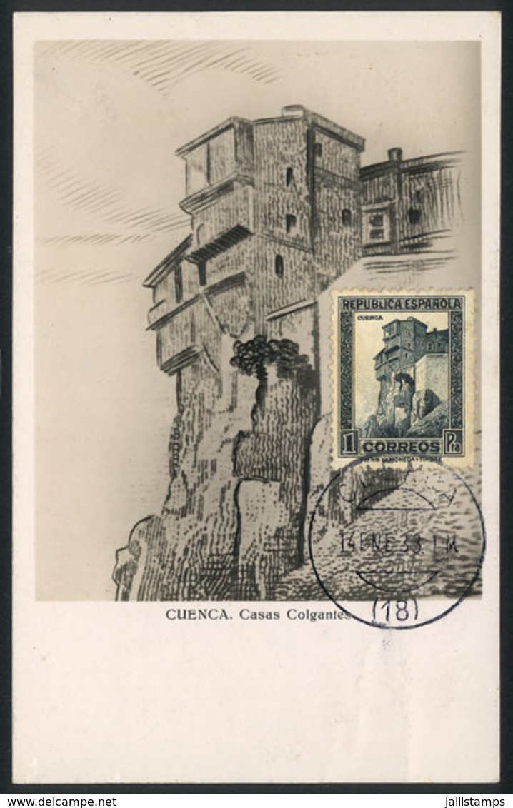 549 SPAIN: CUENCA: Hanging Houses, Maximum Card Of JA/1933, VF Quality - Cartes Maximum