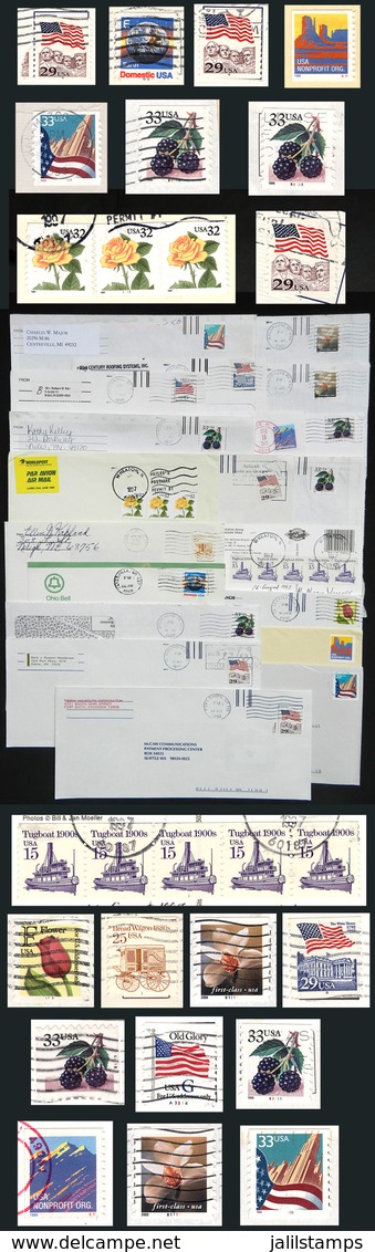 584 UNITED STATES: About 400 Covers, Cards Etc. Used Between 1980 And 2000, All Franked With Numbered COILS, Very Fine Q - Postal History