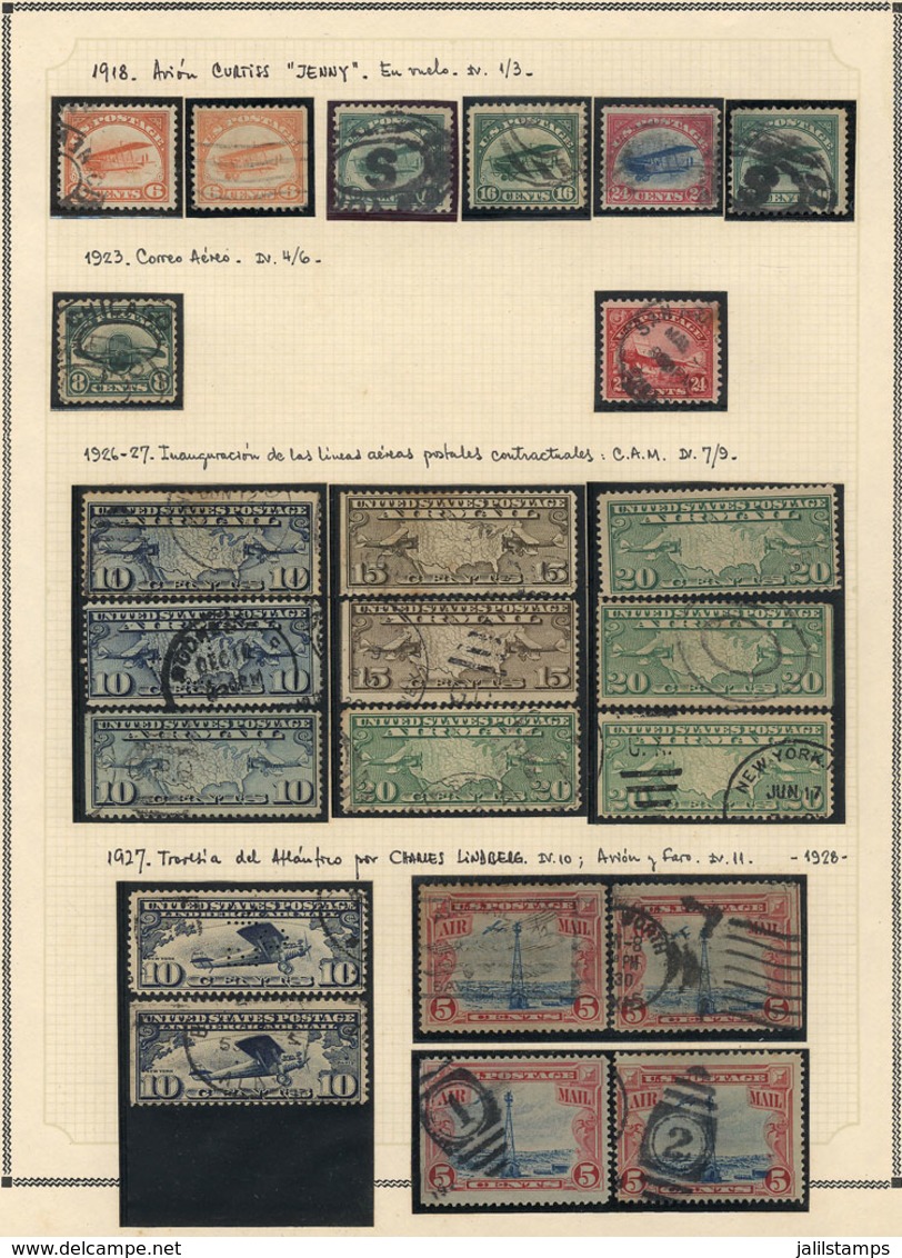 589 UNITED STATES: Collection Of Used Or Mint Stamps (without Gum, With Gum And Hinge Marks, Or MNH) In Album. It Includ - Other & Unclassified