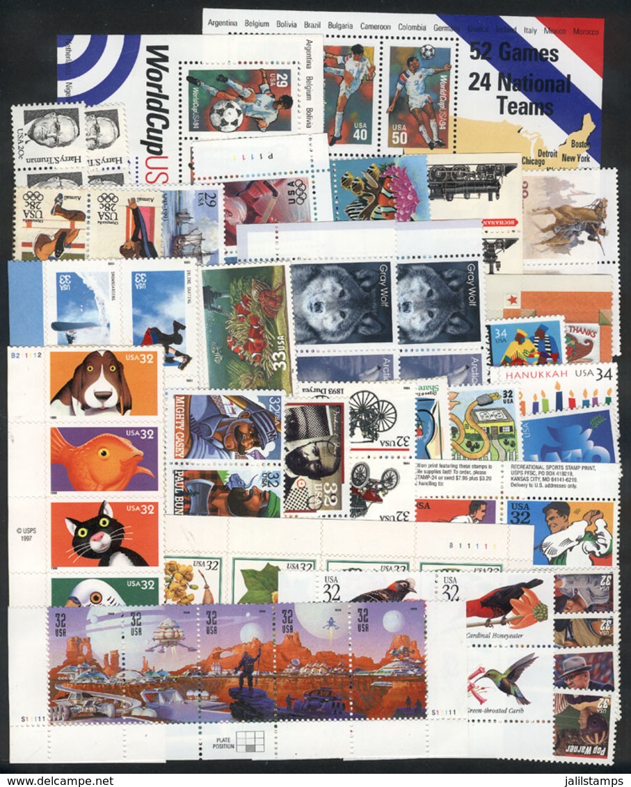 591 UNITED STATES: STAMPS VALID TO USE AS POSTAGE: Lot Of Modern Stamps And Sets, MNH (almost All Of Very Fine Quality,  - Otros & Sin Clasificación