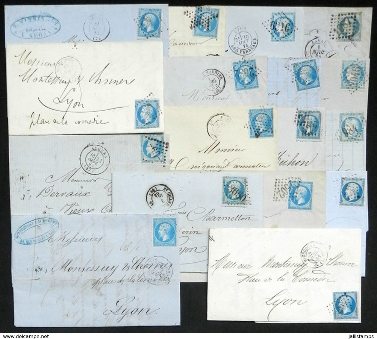 627 FRANCE: 17 Covers Or Folded Covers Used In 1850/70s, Very Fine General Quality! - Andere & Zonder Classificatie