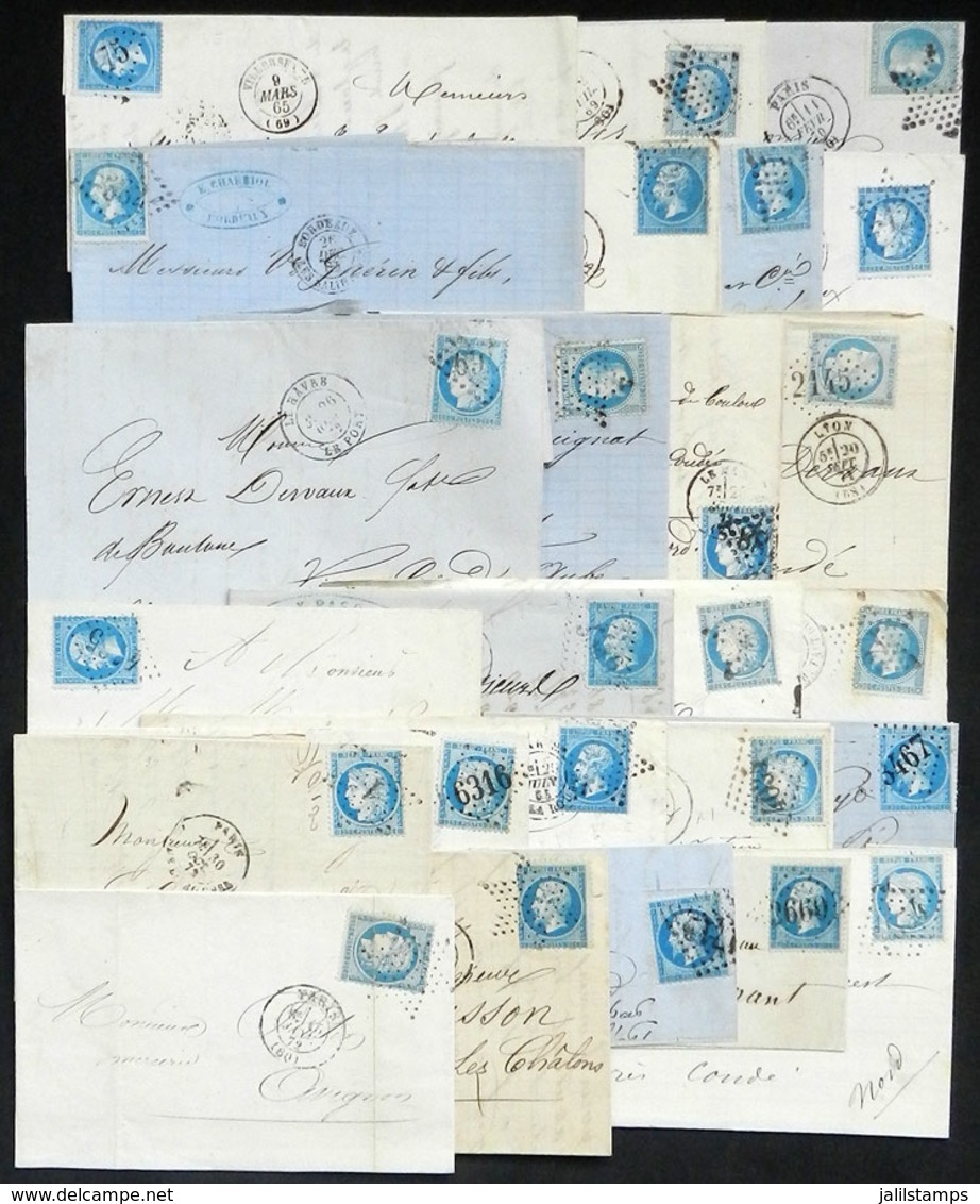 630 FRANCE: 25 Covers Or Folded Covers Used In 1850/70s, Very Fine General Quality! - Other & Unclassified