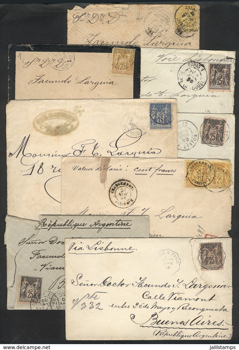 633 FRANCE: 8 Covers Used Between 1881 And 1900, Almost All Sent To Argentina, Some With Opening Defects, Others Of Fine - Other & Unclassified