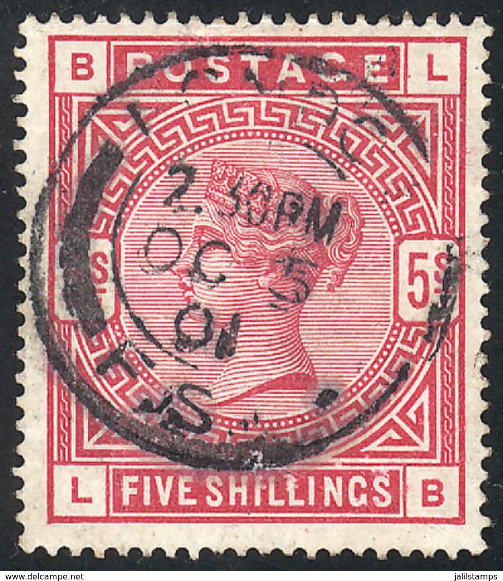 653 GREAT BRITAIN: Sc.108, 1884 5S. Rose-carmine, Excellent Quality, Catalog Value US$250. - Other & Unclassified