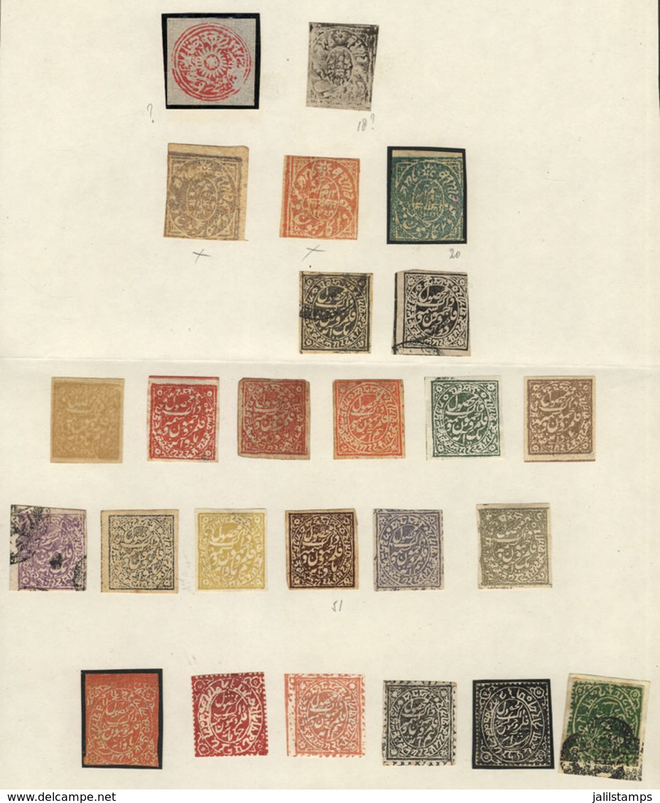 690 INDIA - CACHEMIRA: Interesting Group Of Stamps On Old Album Page, In General Of Very Fine Quality! - Autres & Non Classés