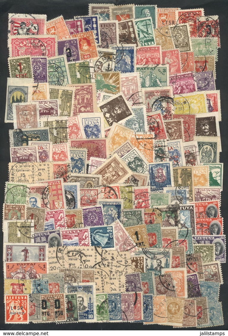 761 LITHUANIA: Lot Of Old Stamps, It May Include High Values Or Good Cancels (completely Unchecked), Very Fine General Q - Lithuania