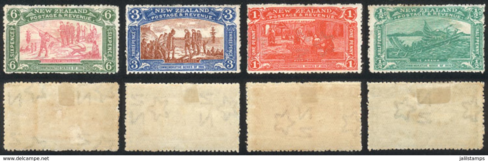 788 NEW ZEALAND: Sc.122/125, 1906 Complete Set Of 4 Mint Values, Fine Quality (gum With Some Minor Defect), Catalog Valu - Andere & Zonder Classificatie