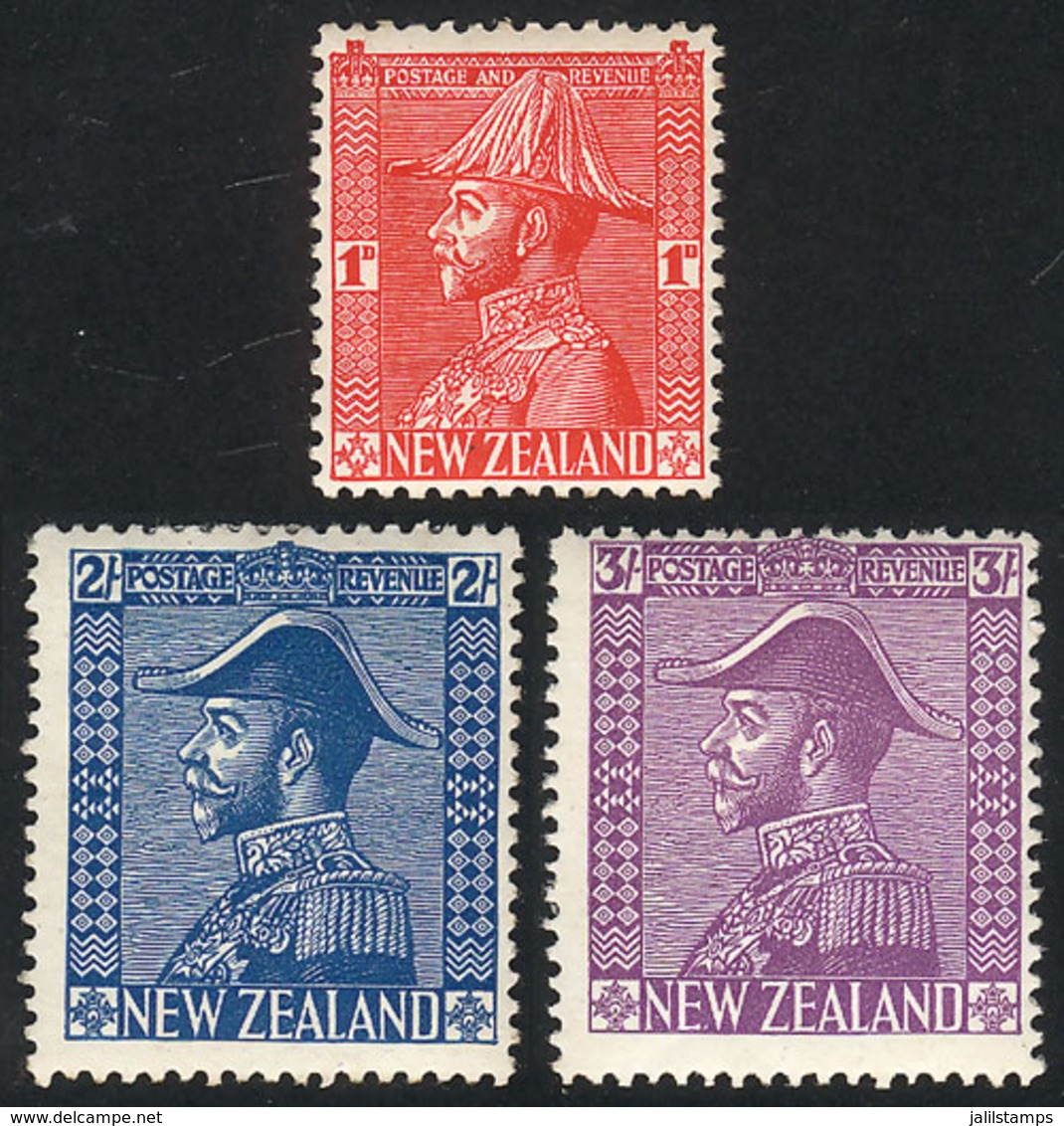 789 NEW ZEALAND: Sc.182/184, 1926 George V, Cmpl. Set Of 3 Values, Mint With Small Hinge Remnants, Fine To VF Quality, C - Andere & Zonder Classificatie