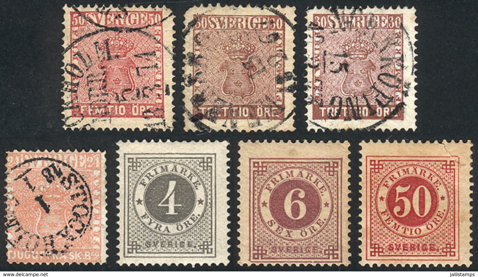 863 SWEDEN: Small Lot Of Old Stamps, Some With Defects, Others Of Very Fine Quality, Catalog Value US$420. - Autres & Non Classés