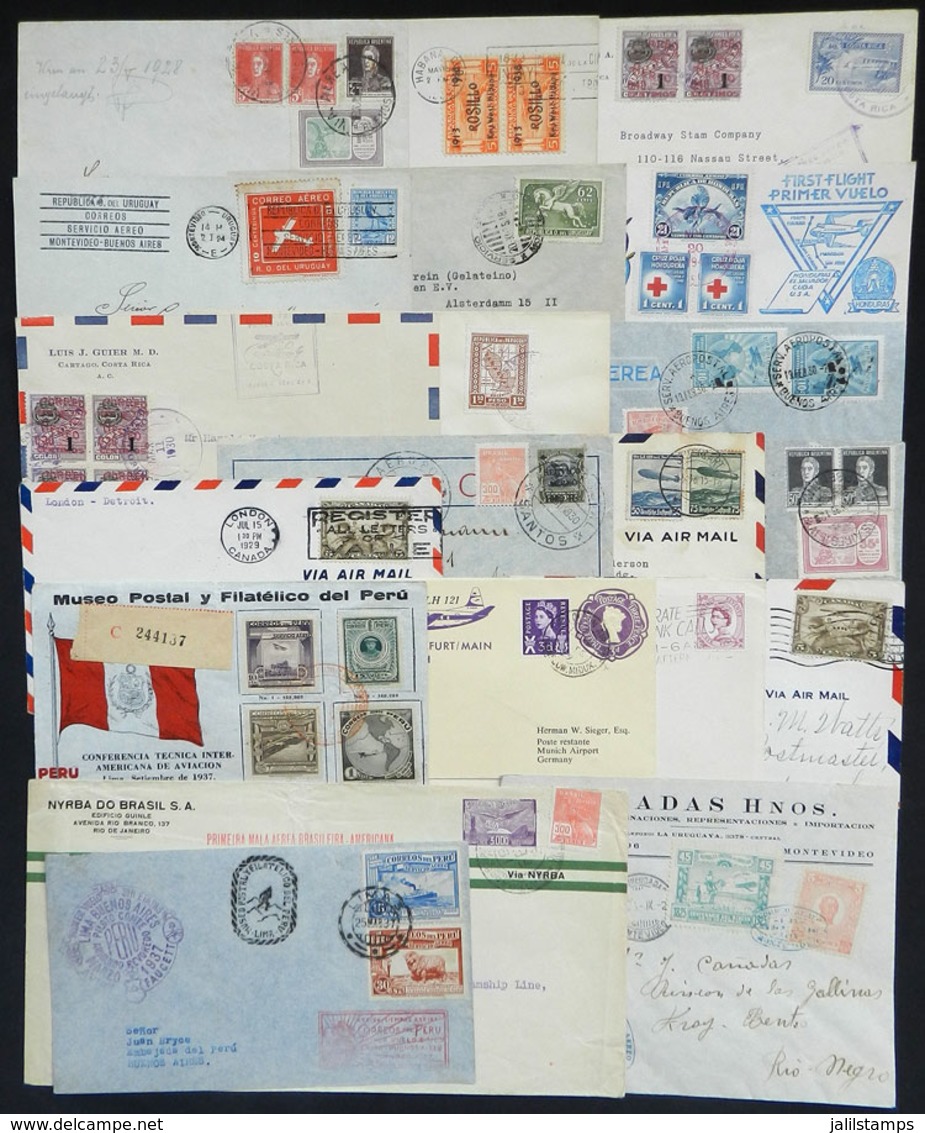 908 WORLDWIDE: 20 Airmail Covers Of 1930/40s, Flown On First Or Special Flights, Many With Nice Special Handstamps And G - Andere & Zonder Classificatie