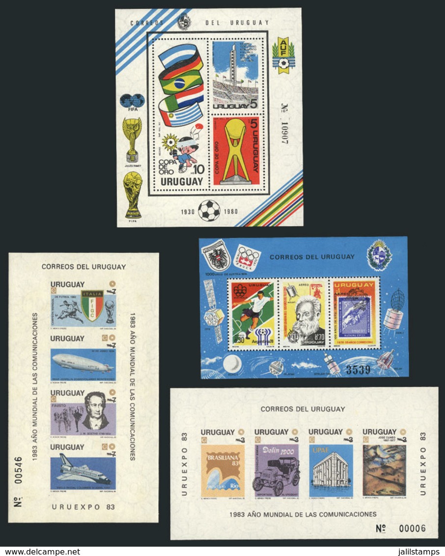 937 URUGUAY: Lot Of 4 Modern Souvenir Sheets, MNH, VF Quality, Very Thematic, Low Start! - Uruguay