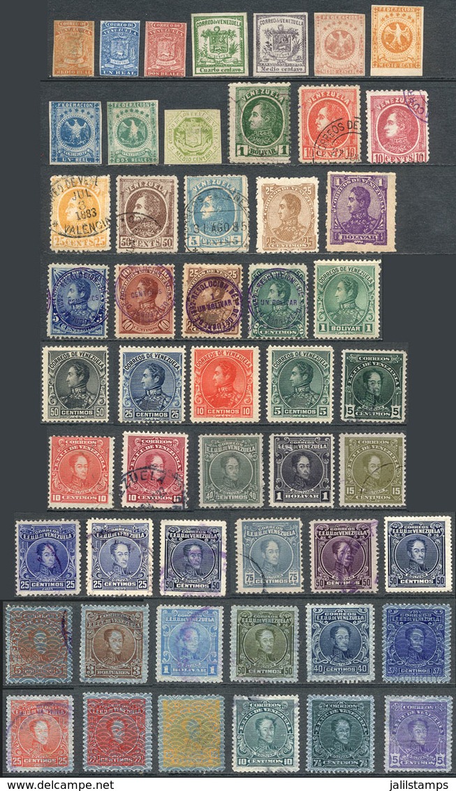 970 VENEZUELA: Interesting Lot Of Old Stamps, Used Or Mint (some Can Be Without Gum), Most Of Fine Quality (some Can Hav - Venezuela