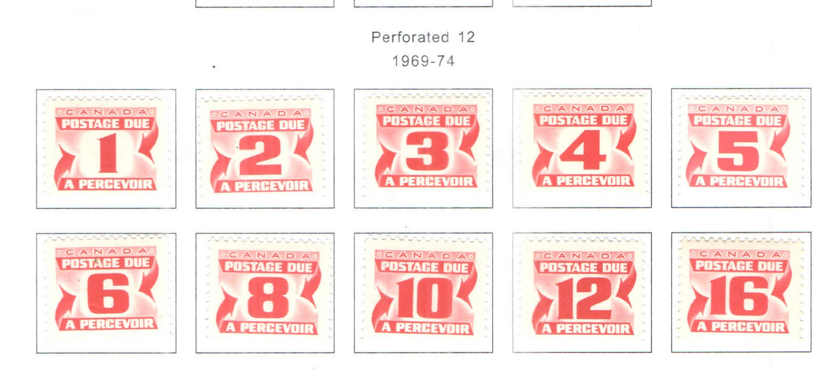 Canada Postage 1969/74 Numerals  Scott.J 28/37 +See Scan On Scott.Page - Segnatasse