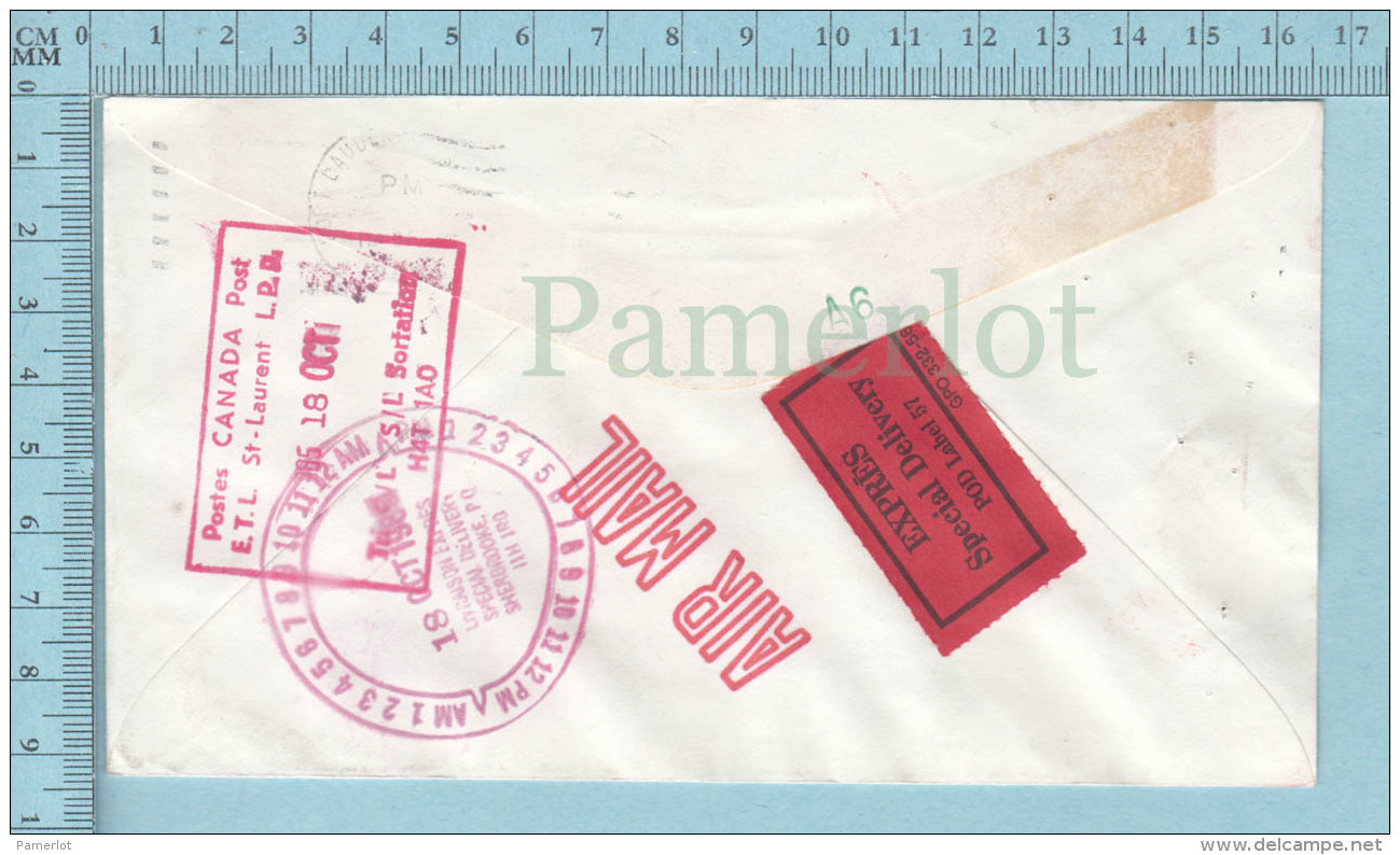 Dania FL Meterstamp, Cover Fort Lauderdale, 1985, Express StickerMany Red Postmark - Lettres & Documents