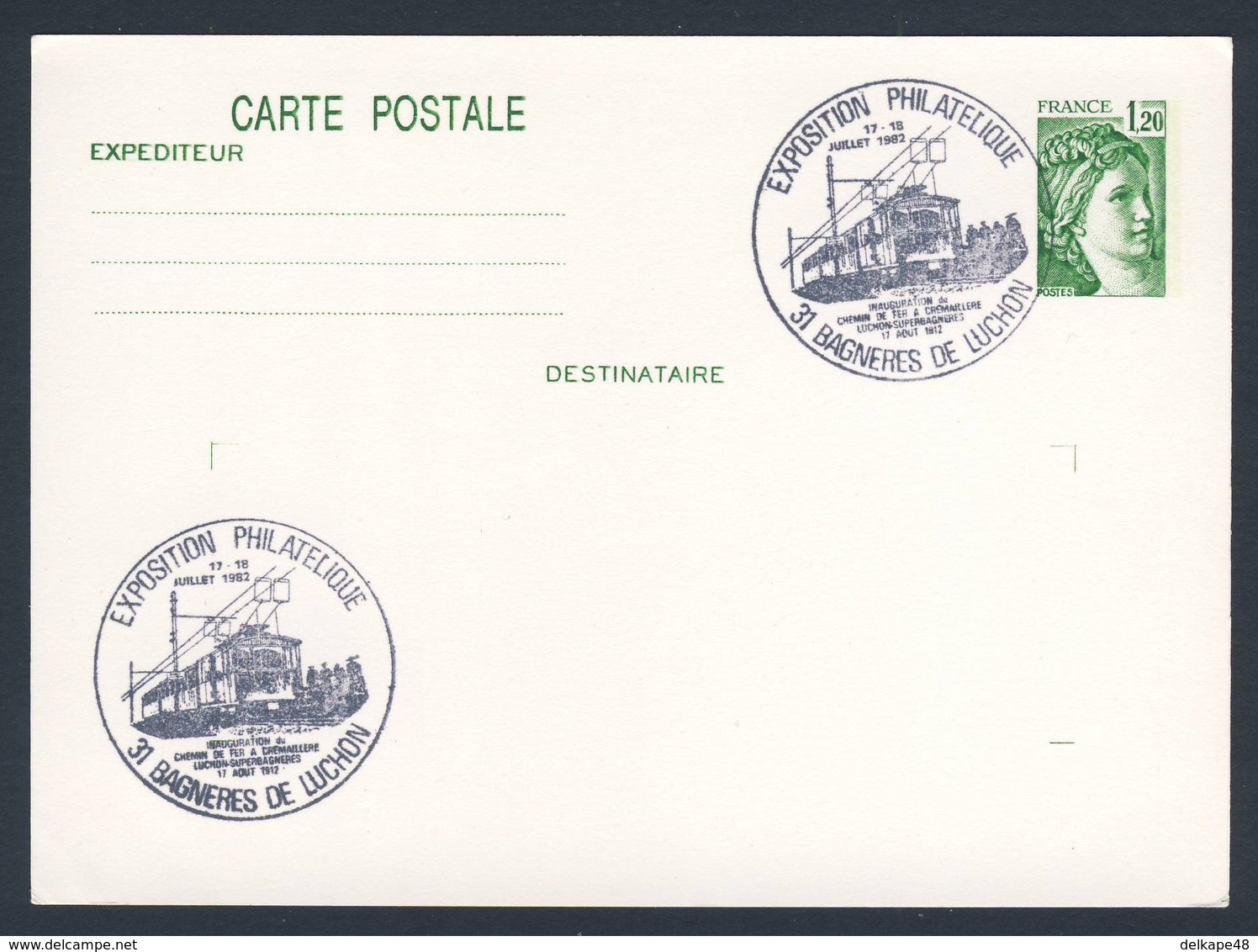 France Rep. Française 1982 Card / Karte / Carte Postale - Inaug. Chemin De Fer Lucon - Superbagneres / Zahnradbahn / Cog - Treinen