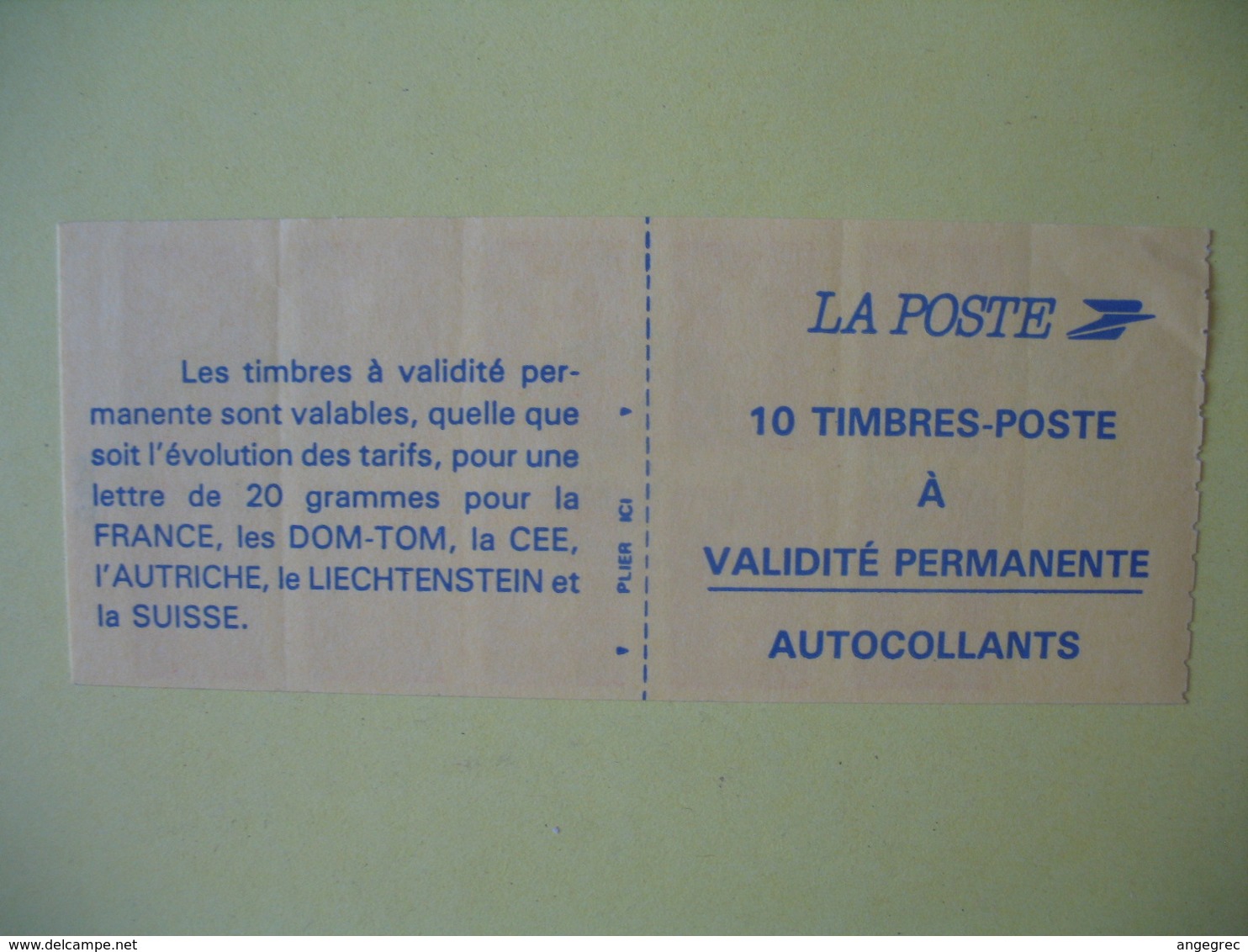 Carnet  Type Marianne  De Briat  N° 2874 C1  Oblitération Folgensbourg  Au 1/8/1994 - Autres & Non Classés