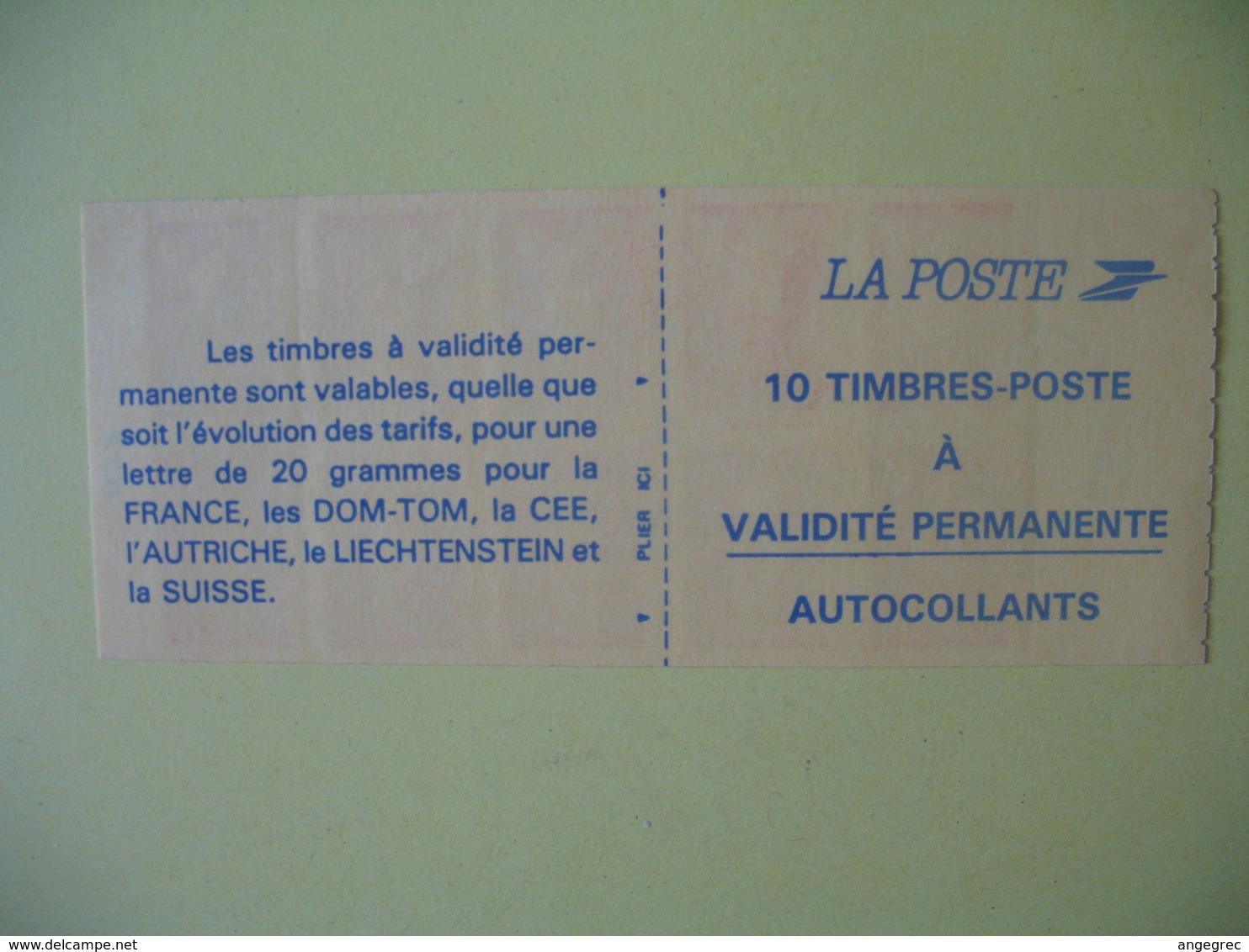 Carnet  Type Marianne  De Briat  N° 2874 C1  Oblitération Folgensbourg  Au 15/7/1994 - Autres & Non Classés