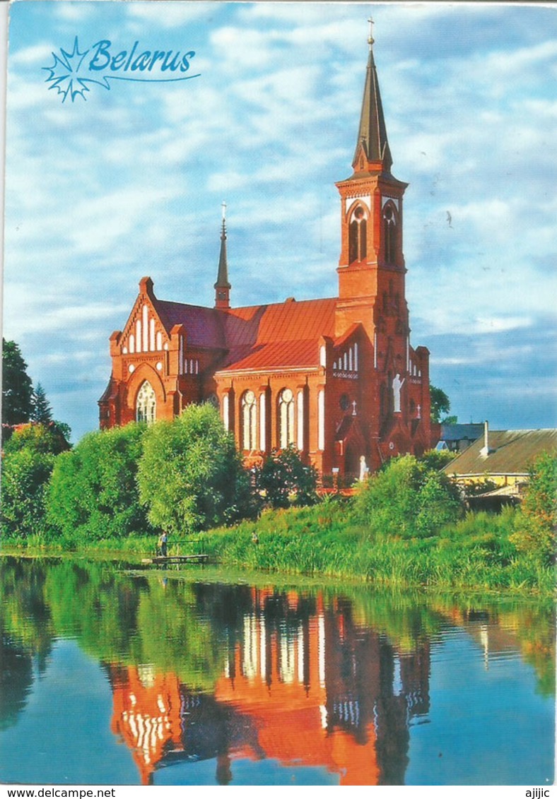 Eglise Catholique De St Antoine De Padoue à Pastavy (Bielorussie), Carte Postale Adressée Andorra - Eglises Et Couvents