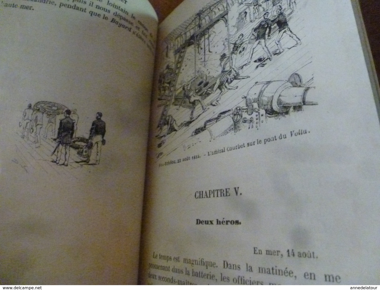 1889 L'AMIRAL Courbet et LE BAYARD,récits,souvenirs historiques, illust. de 40 dessins de l'auteur,(par Dick de Lonlay)