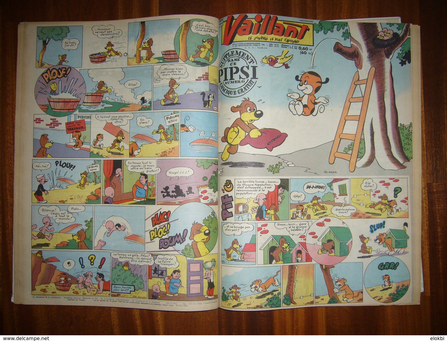 Album Vaillant n°2 [Série n°3] Revues n°772 à 884 incluses de l'année 1960 -Voir description détaillée