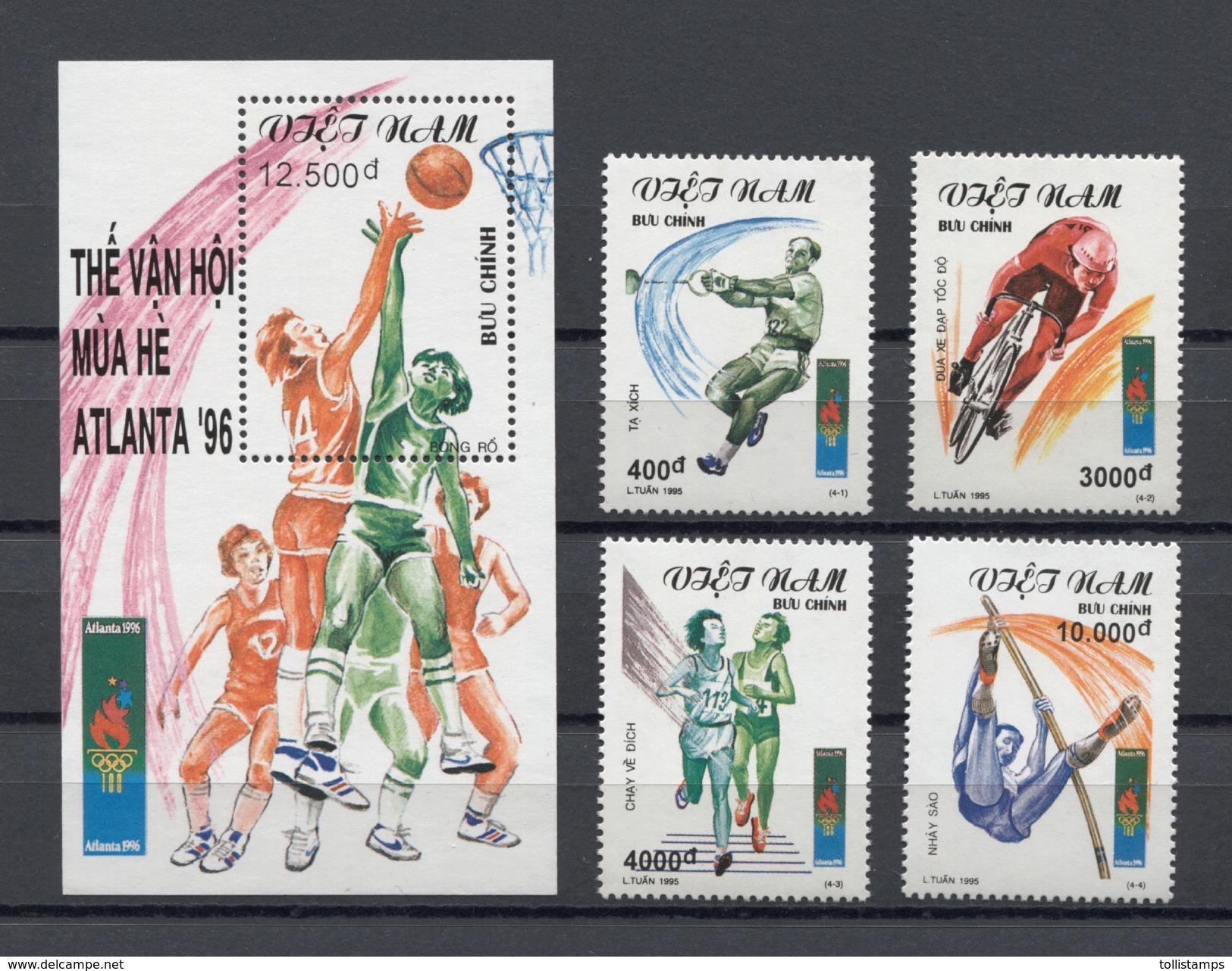 Vietnam Olympics Basketball Bicycling JO 1996 Mi#2679-2692 Bl#111 MNH - Estate 1996: Atlanta