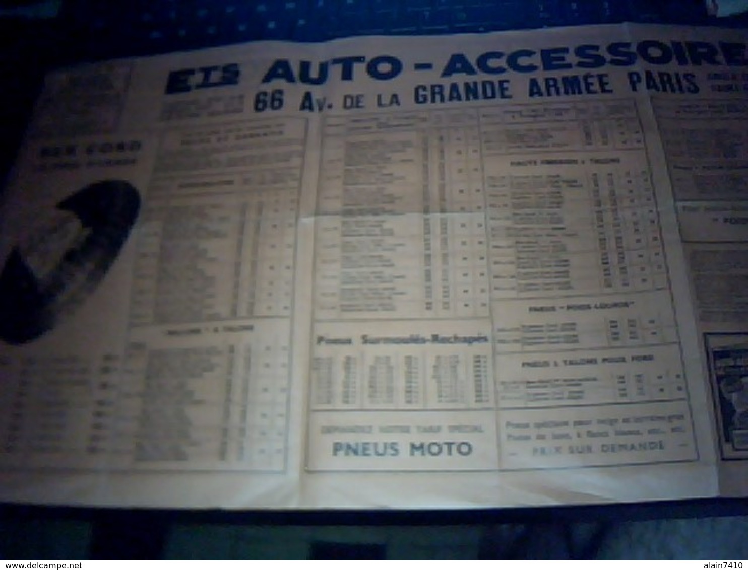 Tract  Publicitee Accessoires Automobile De  1937 Auto  Accessoires ETS - Autres & Non Classés