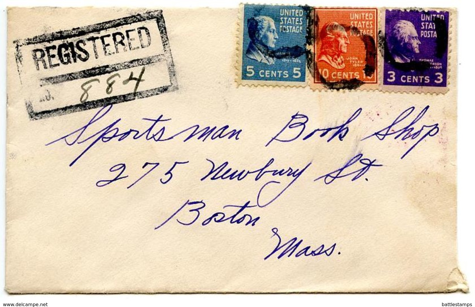 United States 1939 Registered Cover  Lyons, New York To Boston, Massachusetts, Prexies - Brieven En Documenten