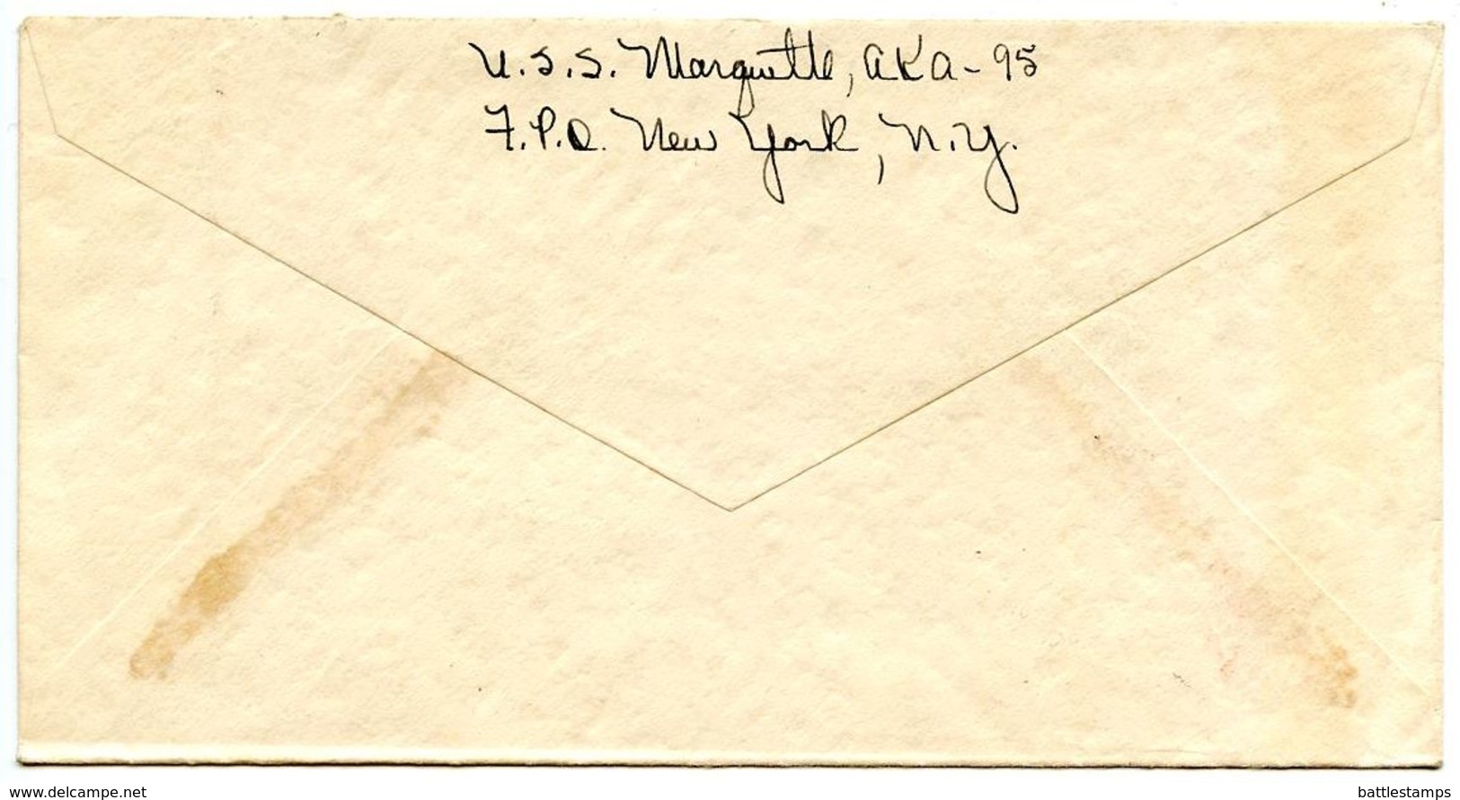 United States 1949 Naval Cover U.S.S. Marquette To North Tonawanda, New York - Brieven En Documenten