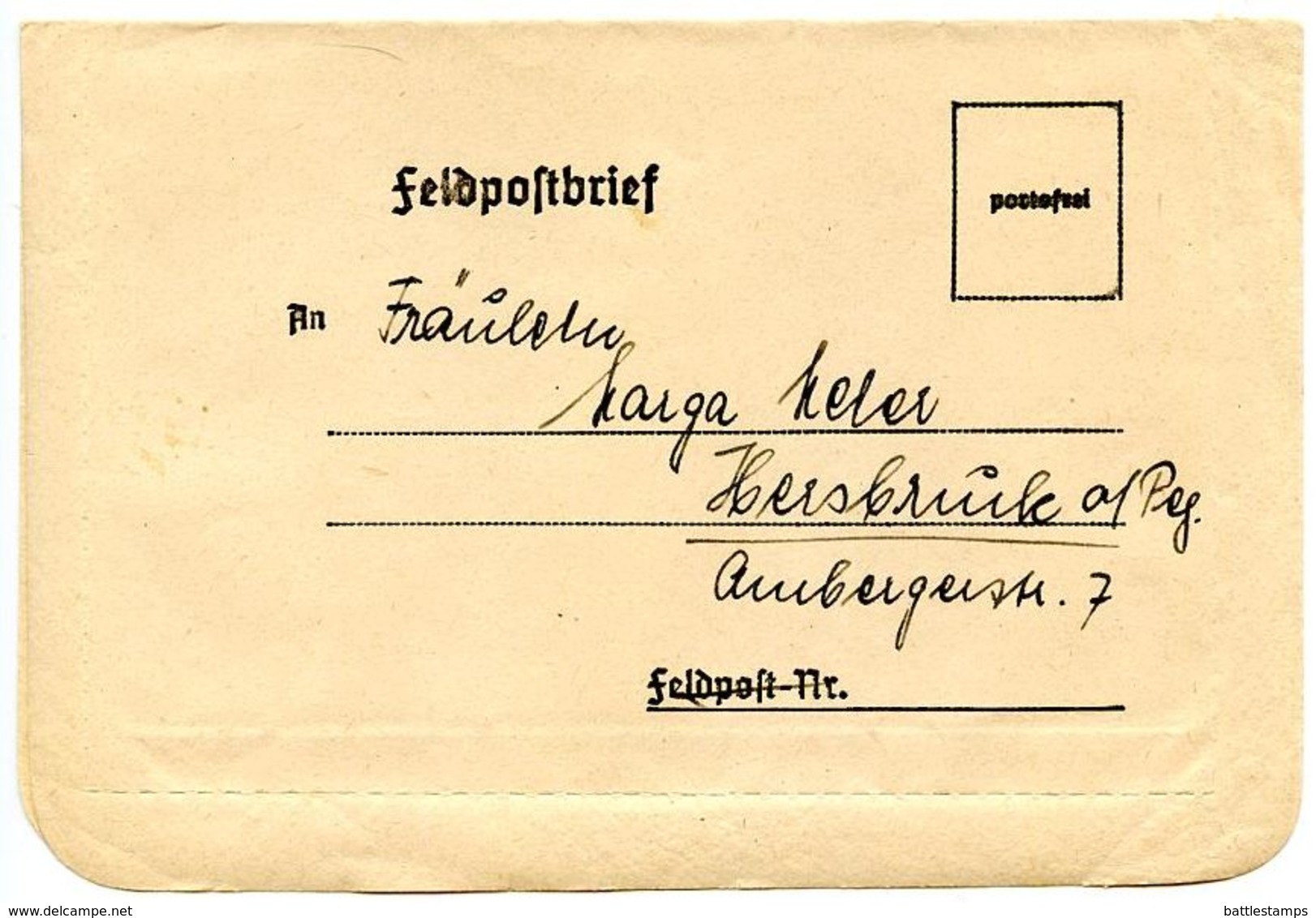 Germany C.1940‘s WWII Feldpostbrief / Military Postal Stationery - Feldpost World War II